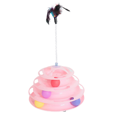 DING DONG PET 捕鼠軌道球貓咪狩獵玩具, 粉紅色, 1個