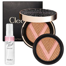 Cledbel 水光V緊緻氣墊粉餅(黑盒)+補充蕊+玫瑰定妝噴霧, 21號, 1組