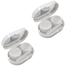 리르베르 1+1 파스텔 렌즈 케이스, 화이트, 2개