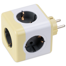 chunha PowerCube V2 5孔延長線, 77mm, 黃色, 1個