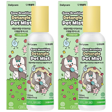 펫생각 천연 저자극 고양이 강아지 미스트 보습제 컨디셔너 에센스 항균 비듬 각질 윤기, 2개, 150ml