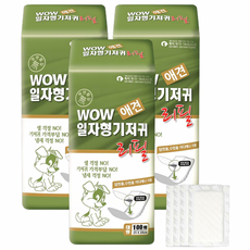 와우 애견용 일자형 속기저귀 리필, 대형, 100개입, 3개