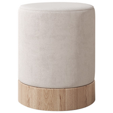 온더루프 오크 패브릭 스툴, 1개, 아이보리