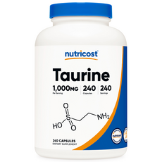 뉴트리코스트 타우린 1000mg 240캡슐 효능 아미노산 보조제 Taurine, 240정, 1개