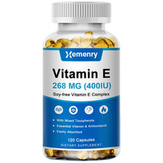 비타민 E 268 MG (400 IU) - 면역 체계 및 피부 영양 지원 - 천연 항산화제 - 글루텐 무첨가 유제품 무첨가, 1개, 30정