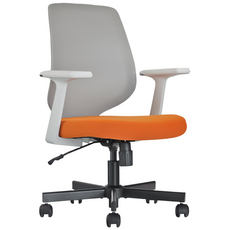 일본브랜드정품 오피스 . 스타 SMALL 사무용 의자 회의실용 학생용 컴퓨터 메쉬 체어, 흰색 + 회색 + 주황색
