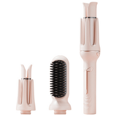 스타일닥터 3in1 전자동 고데기 스트레이트 브러시 오토 컬링 웨이브, 핑크, YH089