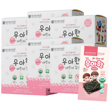 서울대 우아한 소금기름없는 유기농 어린이김(분홍이), 무조미, 15g, 6개
