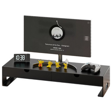 Wiseha 설치 필요없음 서랍형모니터 받침대 탄소강 스탠드 와이드 선반, 서랍60*10.7*21, 블랙