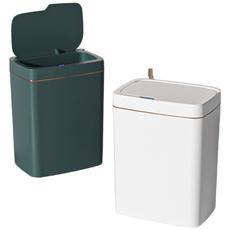 쓰레기통 휴지통 자동 센서 밀폐 18리터, 화이트