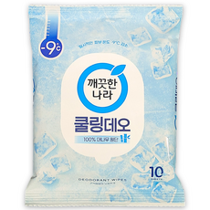 깨끗한나라 페퍼민트 쿨링데오 물티슈 휴대용 10매, 1개