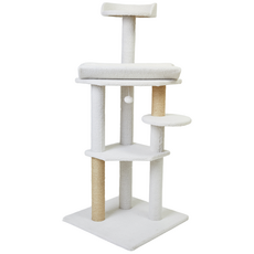 펫토리아 고양이 GP 털 플랫폼 대형 캣타워 4단 142cm, 베이지, 1개