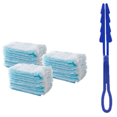정전기 먼지털이 스틱+리필 30P 일회용 청소포, 1세트, 블루