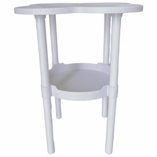 매이노 다용도 침대 사이드 테이블 꽃잎형, 화이트, 2단