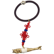 터치메탈 차량용 액막이 명태 장식 명주실 액막이 북어 무사고기원 소품, 1개, 레드