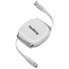 Reelking C타입-C타입 자석타입 휴대용 릴케이블 초고속 PD PPS 240W, 1개, 파스텔화이트, 1m