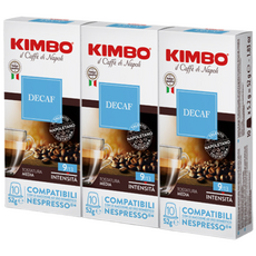 KIMBO Nespresso通用無咖啡因咖啡膠囊, 5.2g, 10顆, 3盒
