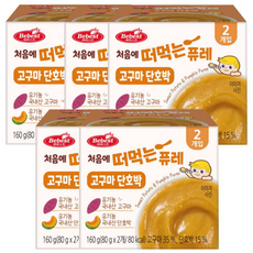 베베스트 처음에 떠먹는 퓨레, 혼합맛(고구마/단호박), 160g, 5개