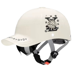 ANYOU 전기 오토바이 캡 모자 남녀공용 자외선 차단 통기 안전모, 흰색