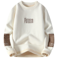 [양말증정]남성 기모 안감 니트 스웨터 털 소매 긴팔티 WI010N