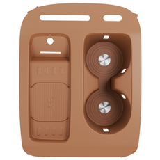 지파츠 지파츠 디올뉴 팰리세이드 LX3 7인승 1열 센터 콘솔 트레이 컵홀더 논슬립 친환경 실리콘 소재 커버, 브라운, 7인승 1열 센터콘솔 트레이  (B-1), 1개