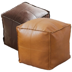 1+1 행사 프리미엄 리클라이너 발받침 인조가죽 퀄팅 발받침 인스타감성 북유럽풍 스툴 헌옷 수납스툴, 코코아+오렌지, 2개