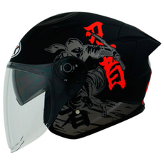 NHK S1 GP PRO 그래픽 시리즈 헬멧 듀얼바이저 오픈 페이스 하이바 오토바이 바이크 닌자 게이샤, 닌자블랙 도프트