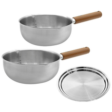 제이비홈 Woody 우디 IH 스텐 멀티 팟 3종 세트 (18cm+20cm+멀티플레이트), 없음, 1개