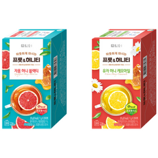 담터 프룻&허니티 유자 허니 캐모마일 20p + 자몽 허니 블랙티 20p, 1세트, 1g, 20개입
