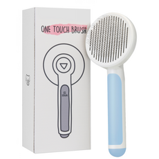 SEICHI 寵物按壓式刷毛梳 SIC-201 203*82*60mm, 藍色, 1組