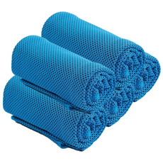 4+1 스포츠 쿨 타올 등산 헬스 운동 수건, 블루, 5개