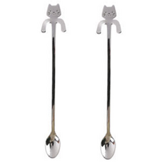 푸코 고양이 거치 롱티스푼(4color), 2세트
