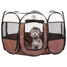 DING DONG PET 寵物折疊帳篷, 棕色的