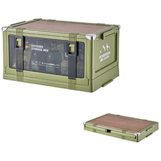 Slowor 캠핑폴딩박스 튼튼한캠핑박스 캠핑박스테이블 스 대용량 다용도, 1개, 1단, 스몰 사이즈 빈티지 그린