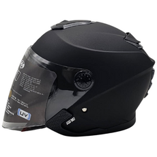 더뉴 RS10 신형 오토바이 헬멧 오픈페이스 초경량 썬바이저 내장 고급헬멧 안티포그쉴드, L, 무광스톤블랙