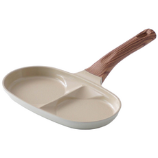 클레버팟 세라믹 인덕션 에그팬 IH 전팬 식기세척기 가능, 2구 에그팬, 1개