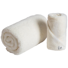 DING DONG PET 寵物柔軟寵物毛巾2件組, 象牙白