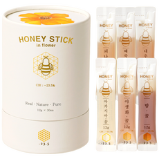 -23.5 꿀스틱 스틱꿀 30포 100% 국산 벌꿀 아카시아꿀 야생화꿀 잡화꿀 밤꿀 대추나무꿀 피나무꿀 때죽나무꿀 한달분 선물 답례품, 360g, 1개, 본품+대추나무