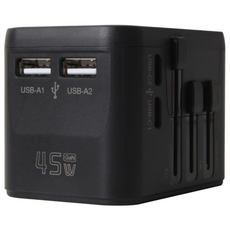 rozet 여행용멀티어댑터 4포트 45W RV-530 (블랙), 1개