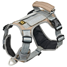 니즈더펫 인터라켄 슬림2.0 경량 투톤 앞고리 강아지하네스, 그레이 + 브라운, 1개