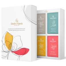 Betty Nardi Wonder Gold花茶禮盒組 4款, 伯爵紅茶 1.5 4入+薄荷茶 1g 4入+洋甘菊茶 1g 4入+荔枝烏龍茶 1.5g 4p, 1組