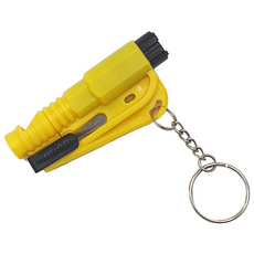 리르베르 차량용 비상탈출망치 안전벨트커터 열쇠고리, 옐로우 1개, 1개