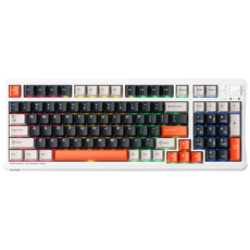 Machenike 메카닉 KG98 기계식 키보드 RGB 97키 핫스왑 무선 게이밍 키보드, 딥 블루 축, 오렌지색
