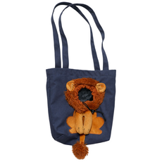 더하임 입체사자 반려동물 에코백 숄더백 산책가방, 1개, 차콜네이비