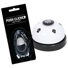 DING DONG PET 寵物互動鈴+訓練響片, 響鈴(白色)+響片(透明), 1組