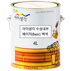 삼화페인트 아이생각 베이직 수성 실내용, 백색, 4L, 1개