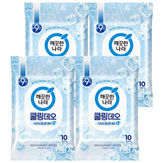 깨끗한나라 페퍼민트 쿨링 휴대용 데오티슈 10p, 66g, 4개