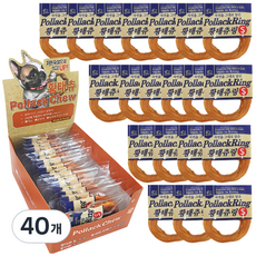 네츄럴이엑스 강아지 육포 링 S, 황태, 15g, 40개 황태, 15g, 40개