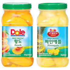 (무료배송) Dole 돌 후룻바틀 황도 666g x 3개 + 파인애플 666g x 3개, 1개