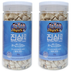 펫샵가이즈 진심에간식 강아지 고양이 트릿 동결건조간식, 2개, 80g, 북어